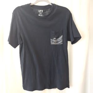 Uniqlo: 100% Cotton T-Shirt (Ukiyo-E Archive - Katsushika Hokusai), Navy